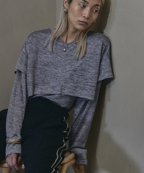 【セール】Shiny layered CS シャイニーレイヤードカットソー(Tシャツ/カットソー)|Muel Chic(ミュエルシック) 【セール】Shiny layered CS シャイニーレイヤードカットソー(Tシャツ/カットソー)|Muel Chic(ミュエルシック)