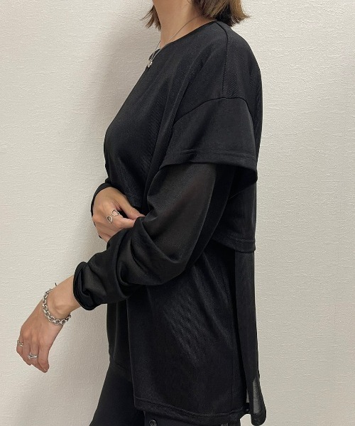 【セール】Shiny layered CS シャイニーレイヤードカットソー(Tシャツ/カットソー)|Muel Chic(ミュエルシック) 【セール】Shiny layered CS シャイニーレイヤードカットソー(Tシャツ/カットソー)|Muel Chic(ミュエルシック)