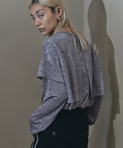 【セール】Shiny layered CS シャイニーレイヤードカットソー(Tシャツ/カットソー)|Muel Chic(ミュエルシック) 【セール】Shiny layered CS シャイニーレイヤードカットソー(Tシャツ/カットソー)|Muel Chic(ミュエルシック)