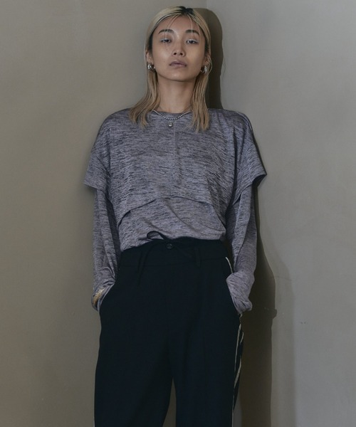 【セール】Shiny layered CS シャイニーレイヤードカットソー(Tシャツ/カットソー)|Muel Chic(ミュエルシック) 【セール】Shiny layered CS シャイニーレイヤードカットソー(Tシャツ/カットソー)|Muel Chic(ミュエルシック)