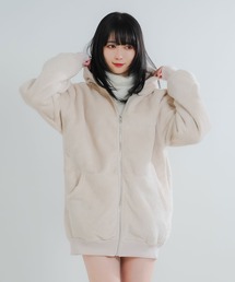 Diable baiser | モコモコボアフードブルゾンコート(ブルゾン)