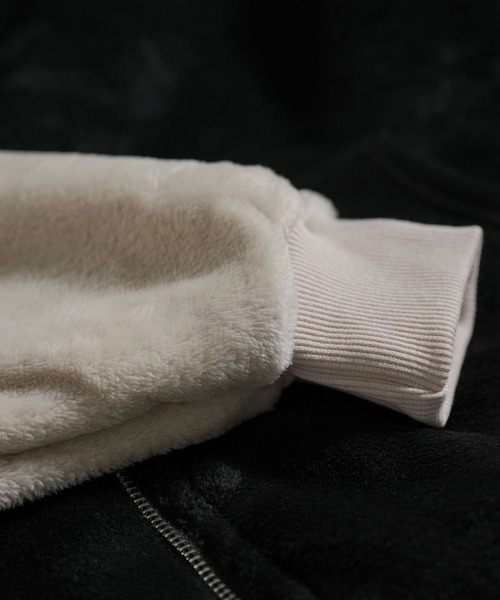 Diable baiser（ディアブルベーゼ）の「モコモコボアフードブルゾンコート（ブルゾン・レディース・ブラック/ベージュ・SMALL/MEDIUM/LARGE/LL/3L）」の21枚目の写真