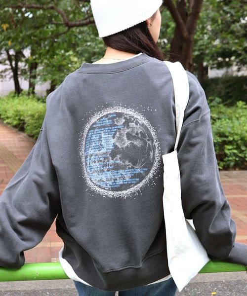 宇宙プリント裏毛スウェットトップス（スウェット）｜ANME（アンメ）の