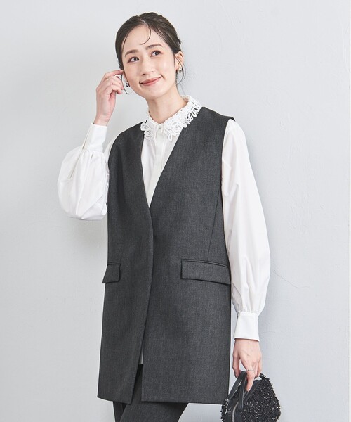 UNITED ARROWS(ユナイテッドアローズ)の「ダブルクロス ベスト(ベスト・レディース・ネイビー/ダークグレー・FREE)」の11枚目の写真