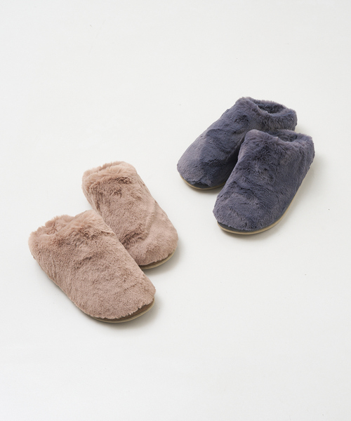 collex(コレックス)の「エコファースリッパ(ルームシューズ/スリッパ・レディース・グレー/ベージュ・M/L)」の3枚目の写真