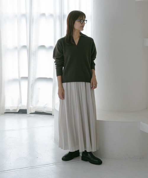 URBAN RESEARCH（アーバンリサーチ）の「チンツプリーツスカート（スカート・レディース・ネイビー/グリーン/オフホワイト・FREE）」の12枚目の写真