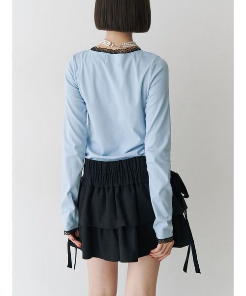 jouetie（ジュエティ）の「BIGリボンティアードミニスカパン（スカート・レディース・ピンク/ブラック/グレー・MEDIUM）」の7枚目の写真