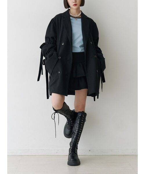 jouetie（ジュエティ）の「BIGリボンティアードミニスカパン（スカート・レディース・ピンク/ブラック/グレー・MEDIUM）」の8枚目の写真