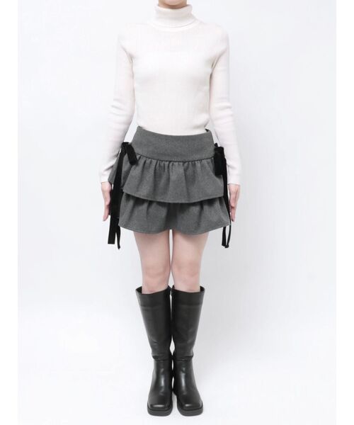 jouetie（ジュエティ）の「BIGリボンティアードミニスカパン（スカート・レディース・ピンク/ブラック/グレー・MEDIUM）」の21枚目の写真