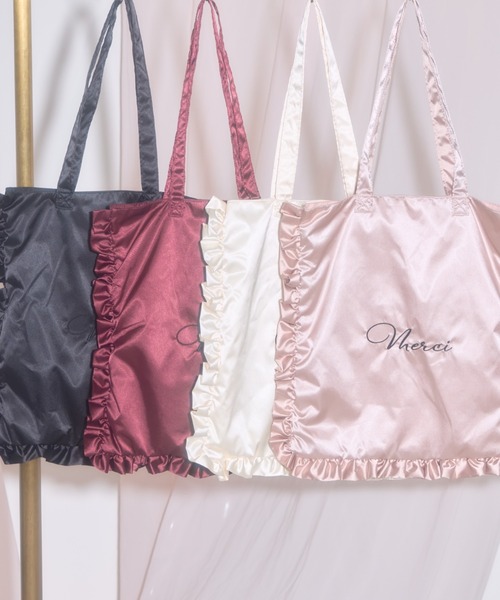 tocco closet(トッコ クローゼット)の「【ZOZO限定】フリルラウンドサテントートバッグ(トートバッグ・レディース・アイボリー/ブラック/ピンク/ボルドー・FREE)」の21枚目の写真