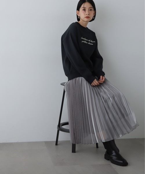 N.（N. Natural Beauty Basic）（エヌエヌナチュラルビューティーベーシック）の「◆ハンドライティング刺繍スウェット（スウェット・レディース・オフホワイト/スミクロ/イエロー・MEDIUM）」の15枚目の写真