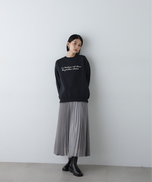 N.（N. Natural Beauty Basic）（エヌエヌナチュラルビューティーベーシック）の「◆ハンドライティング刺繍スウェット（スウェット・レディース・オフホワイト/スミクロ/イエロー・MEDIUM）」の16枚目の写真