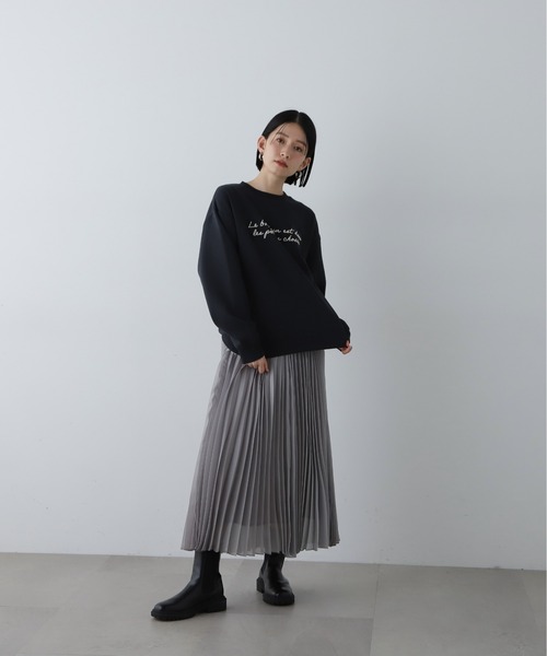 N.（N. Natural Beauty Basic）（エヌエヌナチュラルビューティーベーシック）の「◆ハンドライティング刺繍スウェット（スウェット・レディース・オフホワイト/スミクロ/イエロー・MEDIUM）」の17枚目の写真