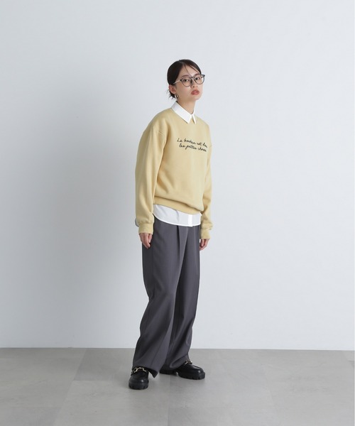 N.（N. Natural Beauty Basic）（エヌエヌナチュラルビューティーベーシック）の「◆ハンドライティング刺繍スウェット（スウェット・レディース・オフホワイト/スミクロ/イエロー・MEDIUM）」の19枚目の写真