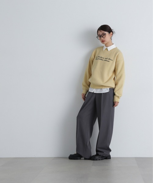 N.（N. Natural Beauty Basic）（エヌエヌナチュラルビューティーベーシック）の「◆ハンドライティング刺繍スウェット（スウェット・レディース・オフホワイト/スミクロ/イエロー・MEDIUM）」の21枚目の写真