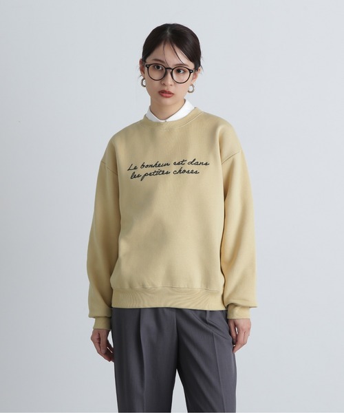 N.（N. Natural Beauty Basic）（エヌエヌナチュラルビューティーベーシック）の「◆ハンドライティング刺繍スウェット（スウェット・レディース・オフホワイト/スミクロ/イエロー・MEDIUM）」の22枚目の写真