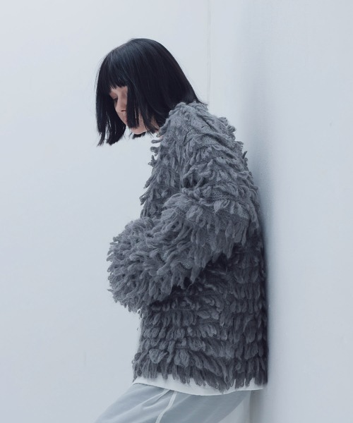 venit(ヴェニット)の「VENIT / fringe mohair pull(フリンジモヘアプルオーバー)(カーディガン/ボレロ・レディース・グレー・38)」の1枚目の写真