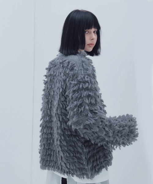 venit(ヴェニット)の「VENIT / fringe mohair pull(フリンジモヘアプルオーバー)(カーディガン/ボレロ・レディース・グレー・38)」の3枚目の写真