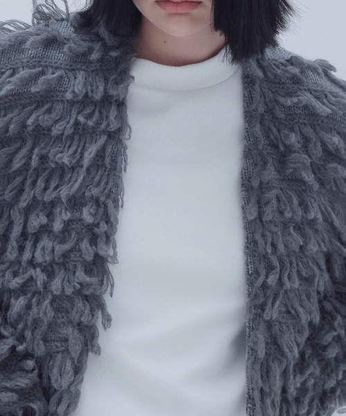 venit(ヴェニット)の「VENIT / fringe mohair pull(フリンジモヘアプルオーバー)(カーディガン/ボレロ・レディース・グレー・38)」の5枚目の写真