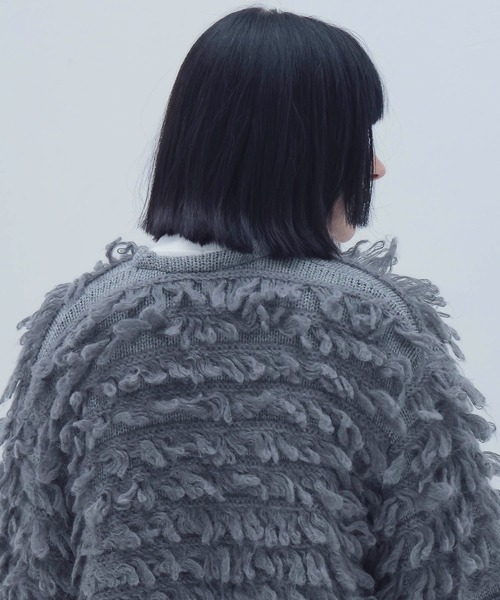 venit(ヴェニット)の「VENIT / fringe mohair pull(フリンジモヘアプルオーバー)(カーディガン/ボレロ・レディース・グレー・38)」の9枚目の写真