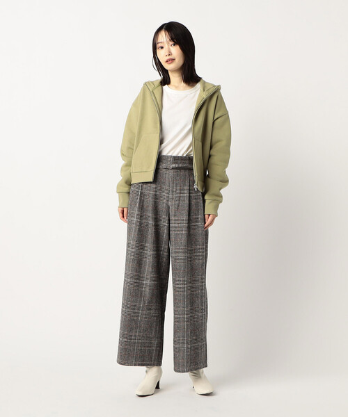 COMME CA ISM（コムサイズム）の「ツイード ナローベルト ハイウエストワイドパンツ（その他パンツ・レディース・チェック/ダークブラウン・MEDIUM/LARGE）」の6枚目の写真