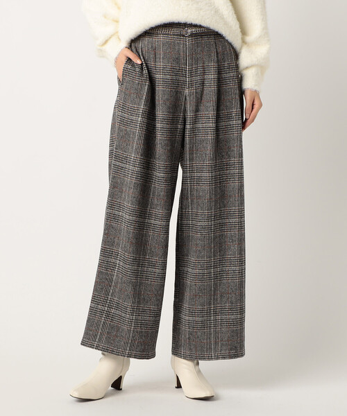 COMME CA ISM（コムサイズム）の「ツイード ナローベルト ハイウエストワイドパンツ（その他パンツ・レディース・チェック/ダークブラウン・MEDIUM/LARGE）」の7枚目の写真