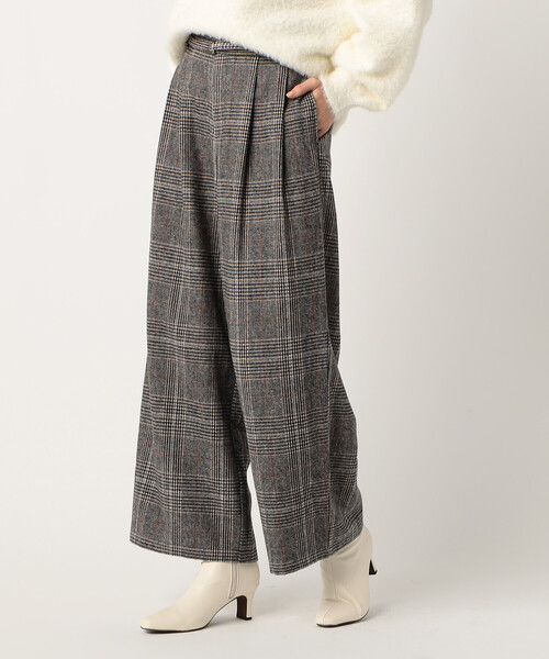 COMME CA ISM（コムサイズム）の「ツイード ナローベルト ハイウエストワイドパンツ（その他パンツ・レディース・チェック/ダークブラウン・MEDIUM/LARGE）」の8枚目の写真