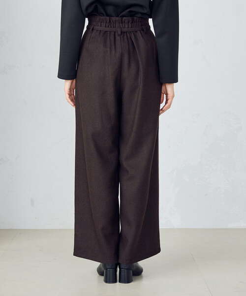 COMME CA ISM（コムサイズム）の「ツイード ナローベルト ハイウエストワイドパンツ（その他パンツ・レディース・チェック/ダークブラウン・MEDIUM/LARGE）」の10枚目の写真