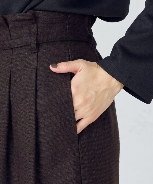 COMME CA ISM（コムサイズム）の「ツイード ナローベルト ハイウエストワイドパンツ（その他パンツ・レディース・チェック/ダークブラウン・MEDIUM/LARGE）」の13枚目の写真