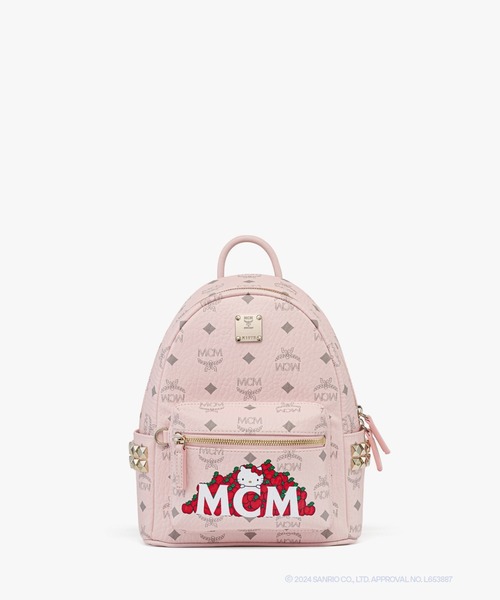 MCMエムシーエム　リュックピンク　ヴィセトスサイドスタッズパック MCMエムシーエムリュックピンクヴィセトスサイドスタッズパック