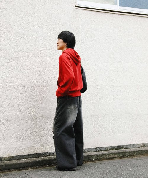 SENSE OF PLACE by URBAN RESEARCH（センスオブプレイスバイアーバンリサーチ）の「フェイクレザーヴィンテージハンドバッグ（ハンドバッグ・メンズ・ブラック/レッド・ONE）」の12枚目の写真