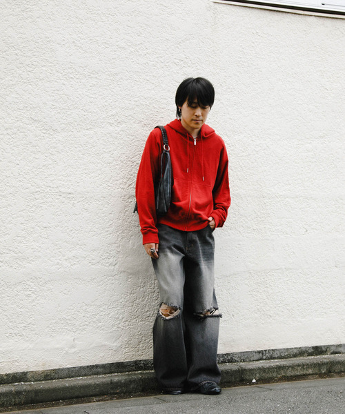 SENSE OF PLACE by URBAN RESEARCH（センスオブプレイスバイアーバンリサーチ）の「フェイクレザーヴィンテージハンドバッグ（ハンドバッグ・メンズ・ブラック/レッド・ONE）」の22枚目の写真