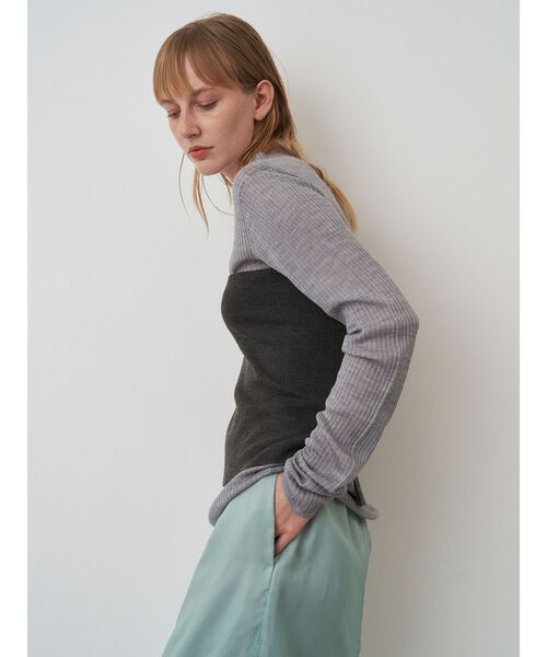 ELENDEEK(エレンディーク)の「ビスチェセットリブニット(ニット/セーター・レディース・オフホワイト/グレー/ブルー・FREE)」の15枚目の写真