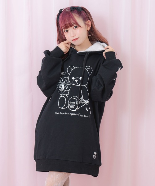 Honey Cinnamon（ハニーシナモン）の「ピストルシナモンパーカー（パーカー・レディース・ブラック/サックスブルー・FREE）」の12枚目の写真
