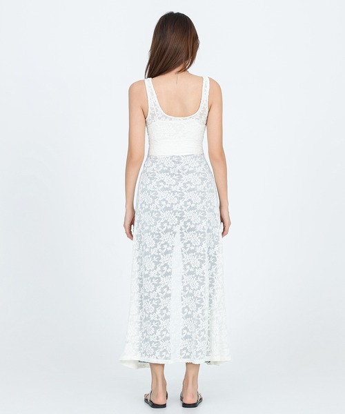 SUWDEE（スーディー）の「lace sleeveless long length tops（ベスト・レディース・ホワイト・FREE）」の7枚目の写真