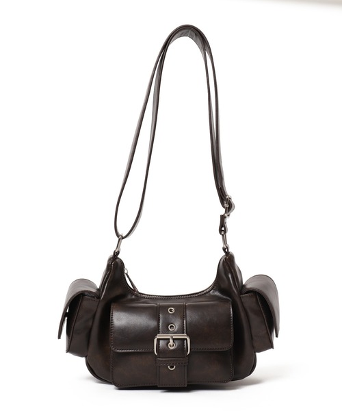 WEGO（ウィゴー）の「WEGO/ハトメベルトポケットショルダー（ショルダーバッグ・レディース・ブラウン/ブラック/レッド・FREE）」の9枚目の写真