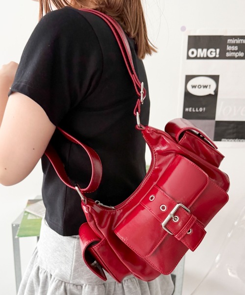 アポロ　WEGO ショルダーバッグ　新品 WEGO/【25年春夏新作】ハトメベルトポケットショルダー