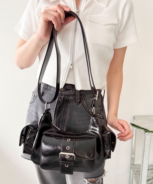 WEGO（ウィゴー）の「WEGO/ハトメベルトポケットショルダー（ショルダーバッグ・レディース・ブラウン/ブラック/レッド・FREE）」の20枚目の写真