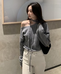 オフショルダー」に該当するトップス（リボン）ファッション通販