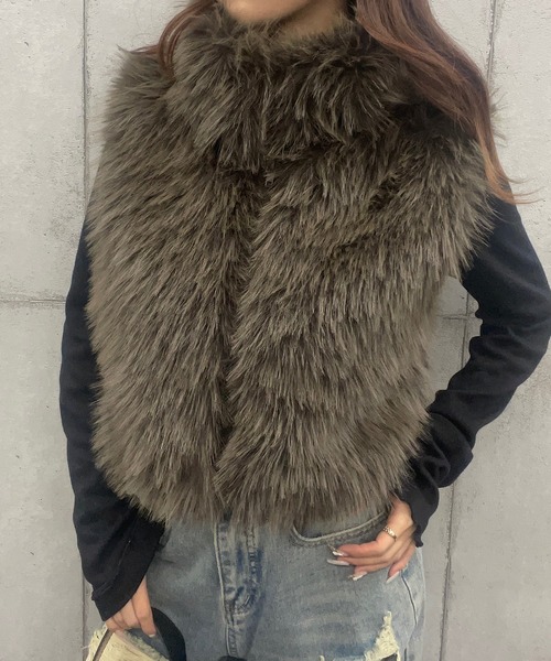 【セール】ファーハイネックベスト（その他アウター）｜ROGER AND RAW（ロジャーアンドロウ）