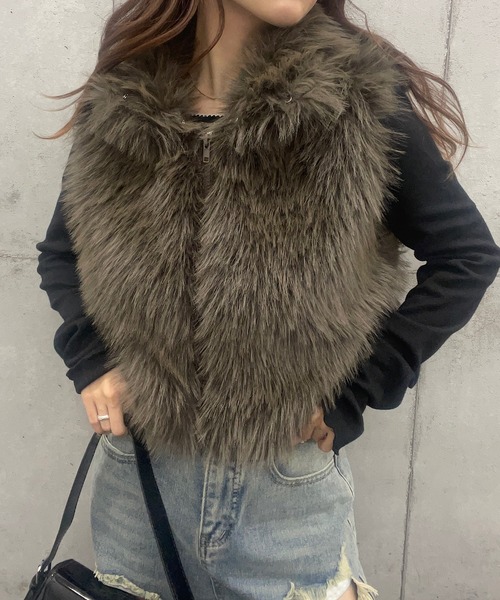 【セール】ファーハイネックベスト（その他アウター）｜ROGER AND RAW（ロジャーアンドロウ）