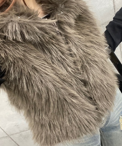 【セール】ファーハイネックベスト（その他アウター）｜ROGER AND RAW（ロジャーアンドロウ）