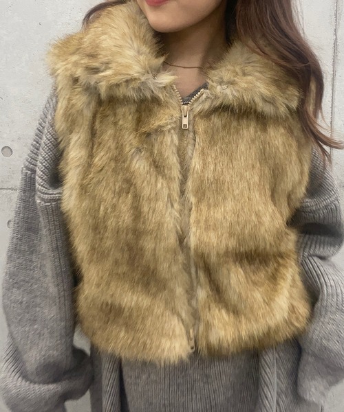 【セール】ファーハイネックベスト（その他アウター）｜ROGER AND RAW（ロジャーアンドロウ）