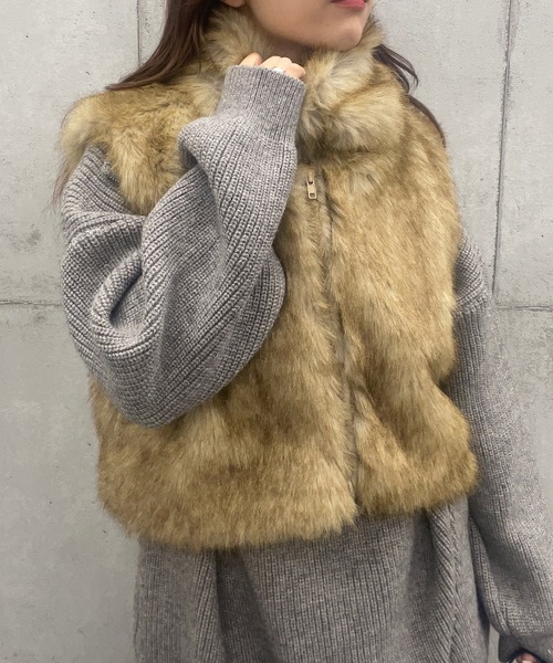 【セール】ファーハイネックベスト（その他アウター）｜ROGER AND RAW（ロジャーアンドロウ）