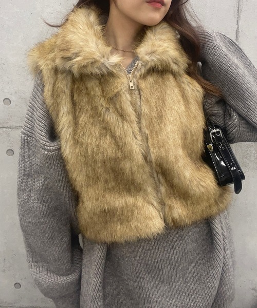 【セール】ファーハイネックベスト（その他アウター）｜ROGER AND RAW（ロジャーアンドロウ）