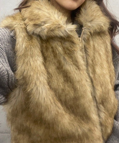 【セール】ファーハイネックベスト（その他アウター）｜ROGER AND RAW（ロジャーアンドロウ）