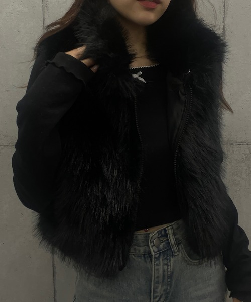 【セール】ファーハイネックベスト（その他アウター）｜ROGER AND RAW（ロジャーアンドロウ）