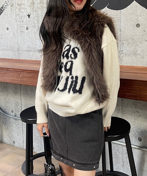 【セール】ファーハイネックベスト（その他アウター）｜ROGER AND RAW（ロジャーアンドロウ）