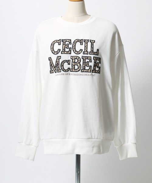 CECIL McBEE（セシルマクビー）の「CECIL McBEE（セシルマクビー）レオパード ロゴスウェットトレーナー レディース/豹柄（スウェット・レディース・ブラック/オフホワイト・M/L）」の7枚目の写真