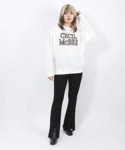 CECIL McBEE（セシルマクビー）の「CECIL McBEE（セシルマクビー）レオパード ロゴスウェットトレーナー レディース/豹柄（スウェット・レディース・ブラック/オフホワイト・M/L）」の17枚目の写真